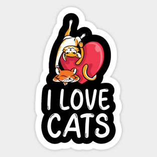 I Love Cats Sticker